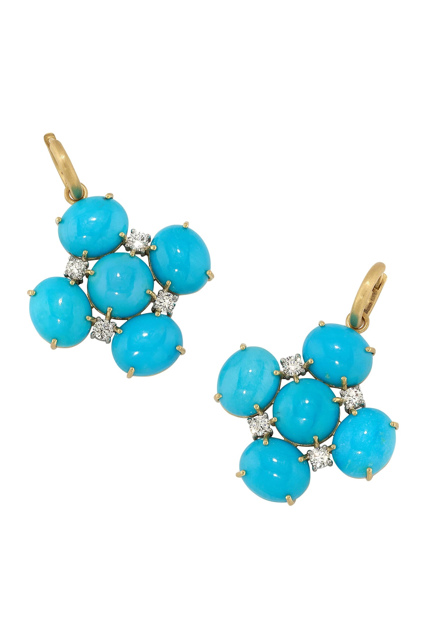 IRENE NEUWIRTH JEWELRY-Gemmy Gem Turquoise Earrings-YELLOW GOLD