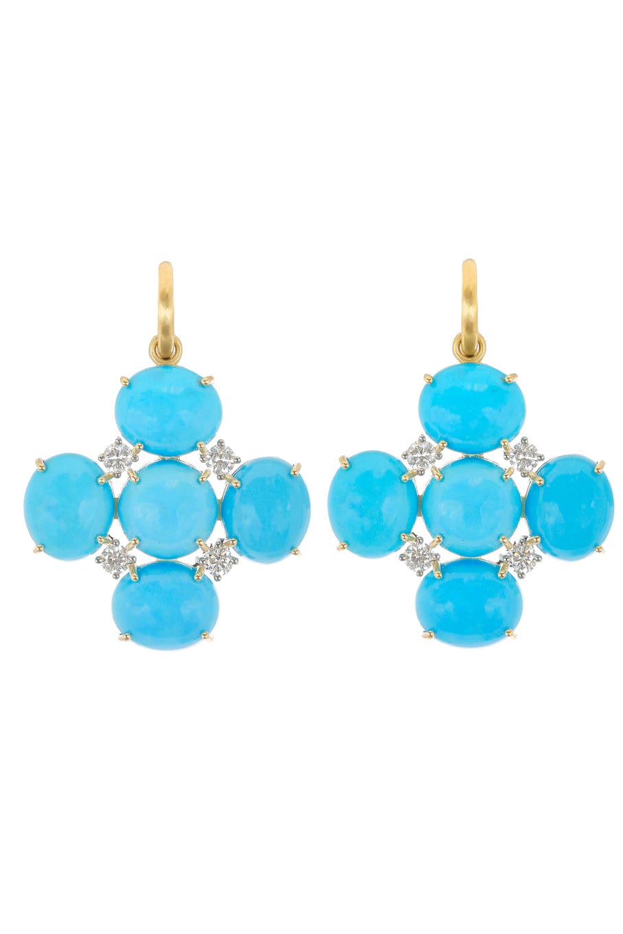 IRENE NEUWIRTH JEWELRY-Gemmy Gem Turquoise Earrings-YELLOW GOLD