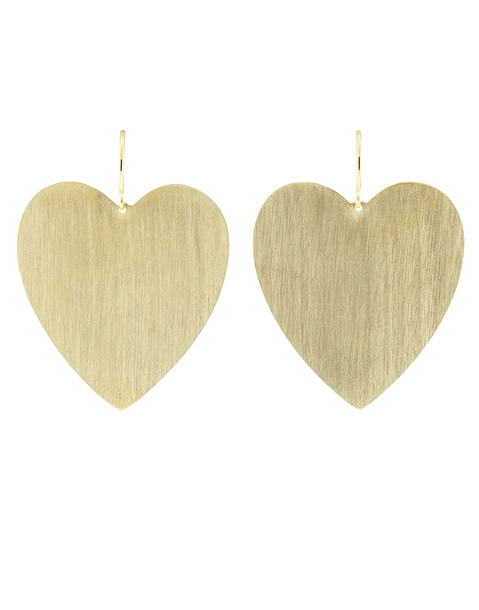 IRENE NEUWIRTH JEWELRY-Large Heart Shape Flat Gold Earrings-YELLOW GOLD
