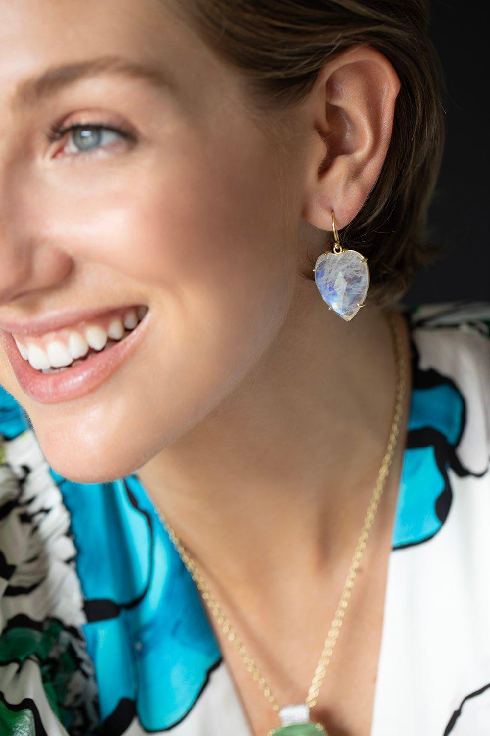 IRENE NEUWIRTH JEWELRY-Love Heart Cut Earrings-YELLOW GOLD