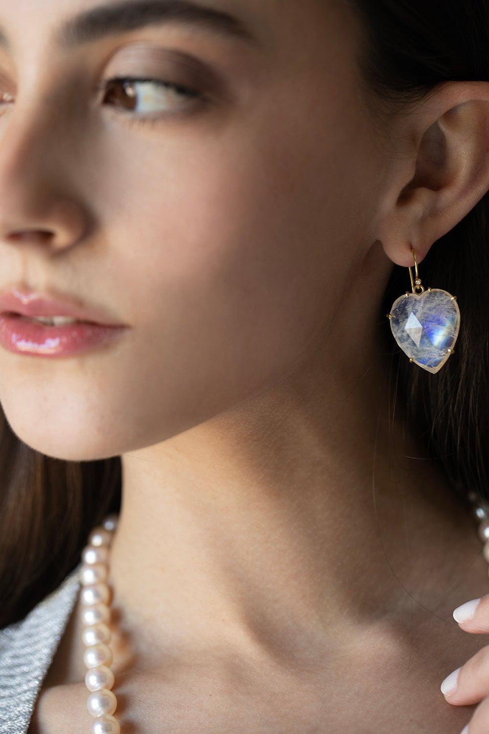 IRENE NEUWIRTH JEWELRY-Love Heart Cut Earrings-YELLOW GOLD
