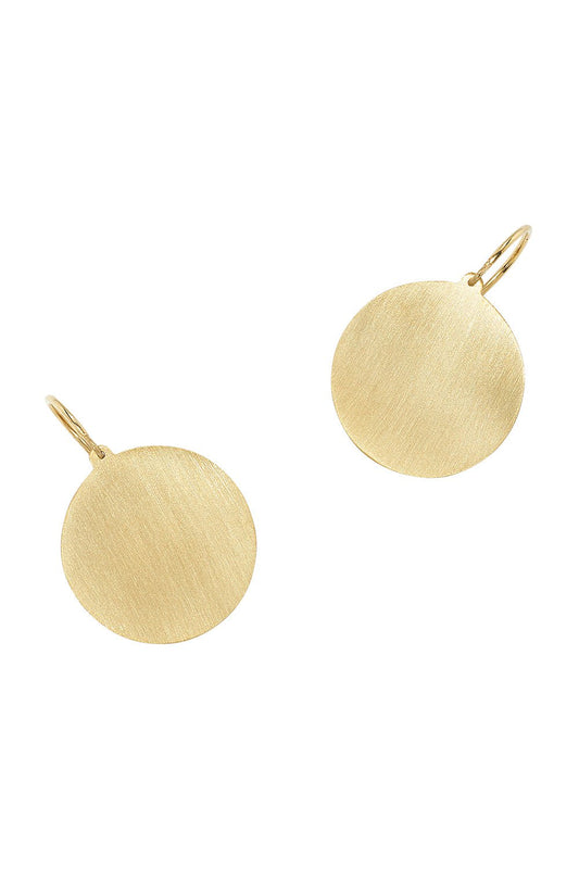 IRENE NEUWIRTH JEWELRY-Medium Flat Circle Earrings-YELLOW GOLD