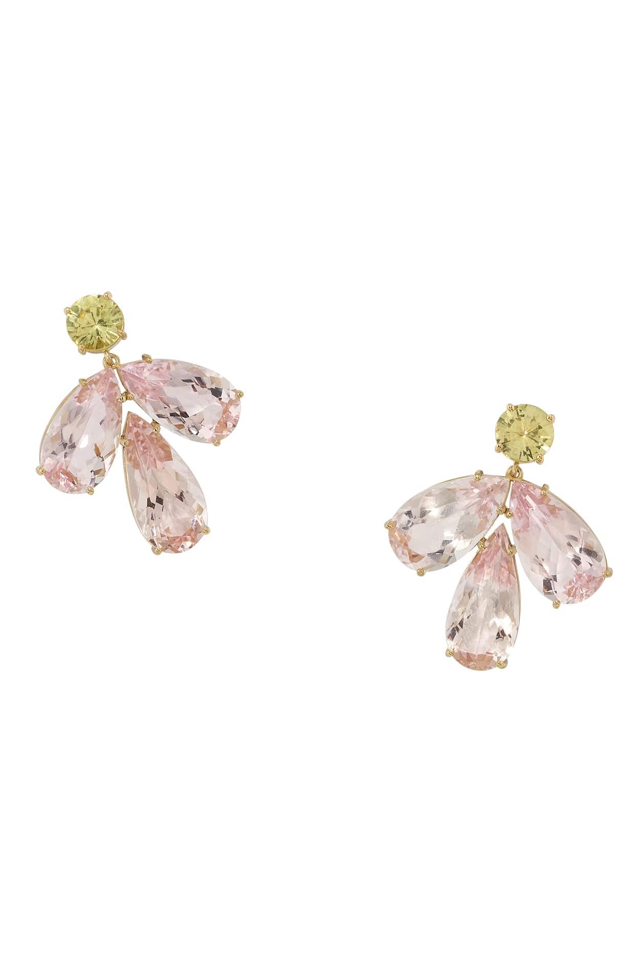 IRENE NEUWIRTH JEWELRY-Morganite Gemmy Gem Earrings-YELLOW GOLD