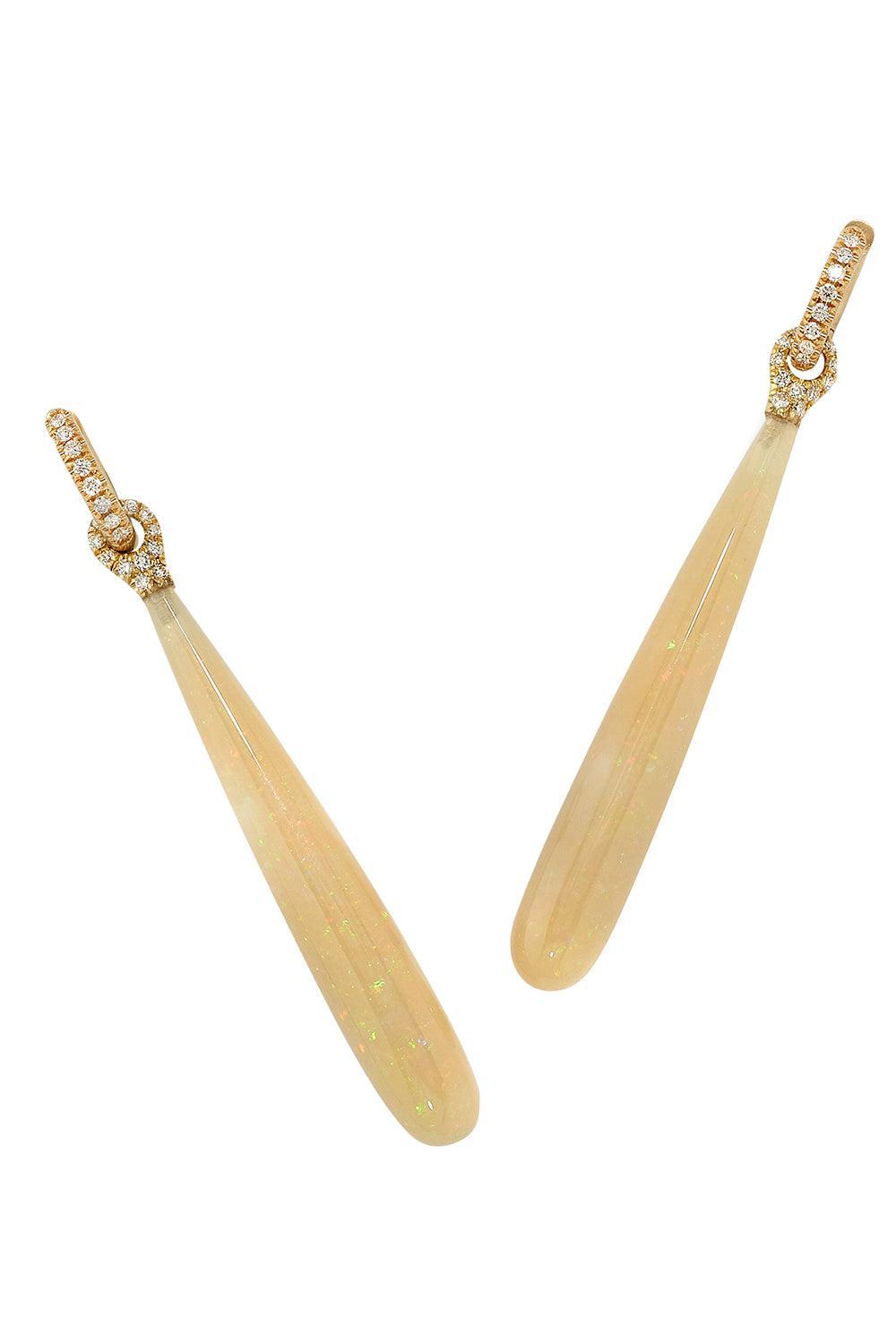 Opal Drop Huggie Earrings-YELLOW GOLD-JEWELRYFINE JEWELEARRING-IRENE NEUWIRTH JEWELRY