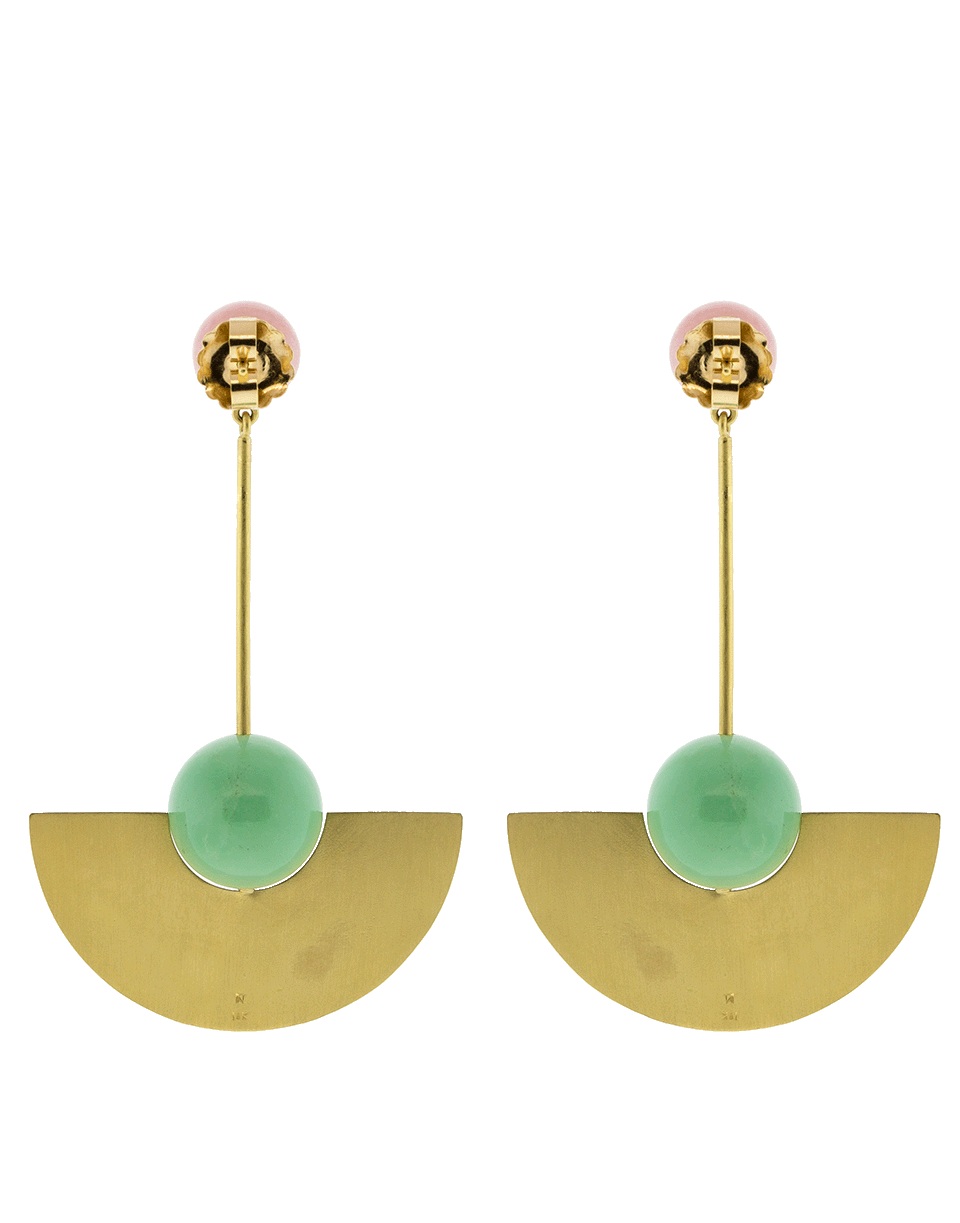 IRENE NEUWIRTH JEWELRY-Pink Opal And Chrysoprase Drop Earrings-YELLOW GOLD