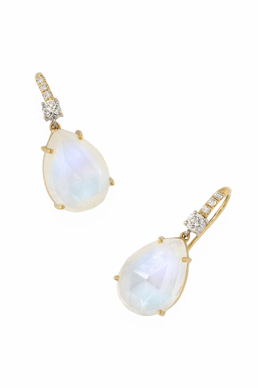 IRENE NEUWIRTH JEWELRY-Rainbow Moonstone Gem Drop Earrings-YELLOW GOLD