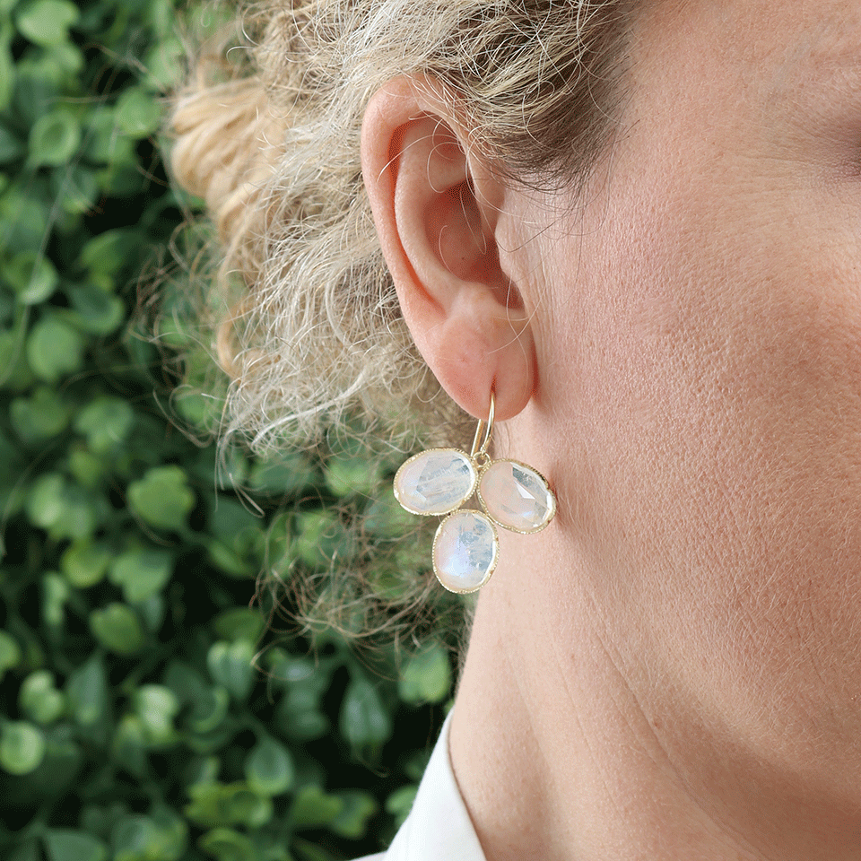 IRENE NEUWIRTH JEWELRY-Rose Cut Rainbow Moonstone Earrings-YELLOW GOLD