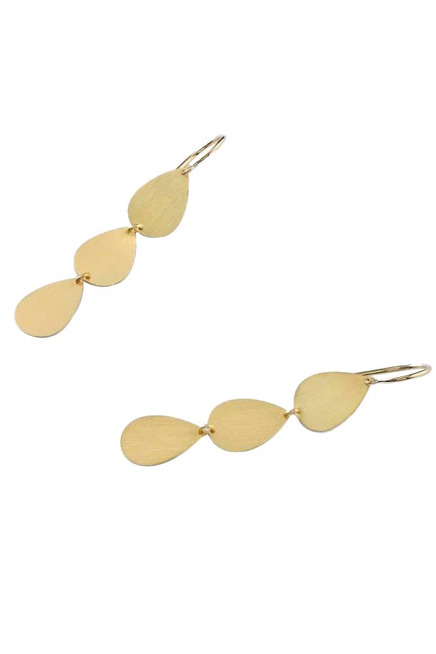 IRENE NEUWIRTH JEWELRY-Three Drop Earrings-YELLOW GOLD