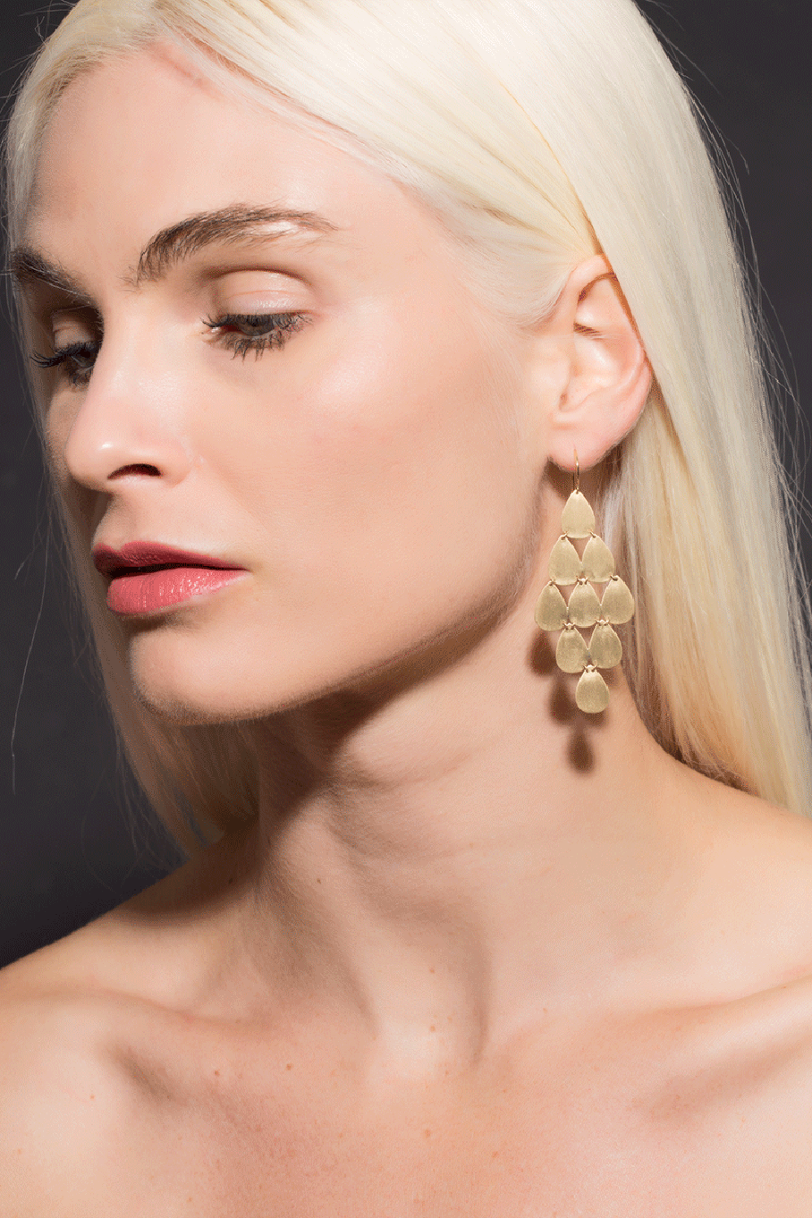 IRENE NEUWIRTH JEWELRY-Nine-Drop Chandelier Earrings-YLLW GLD