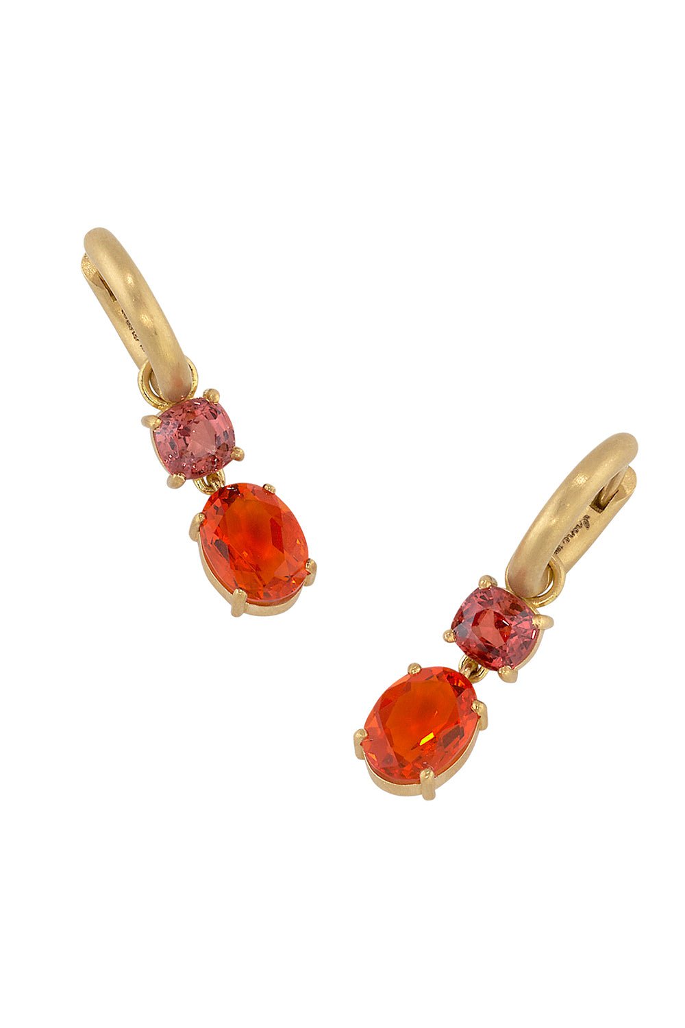 IRENE NEUWIRTH JEWELRY-Gemmy Gem Fire Opal Huggie Earrings-YELLOW GOLD