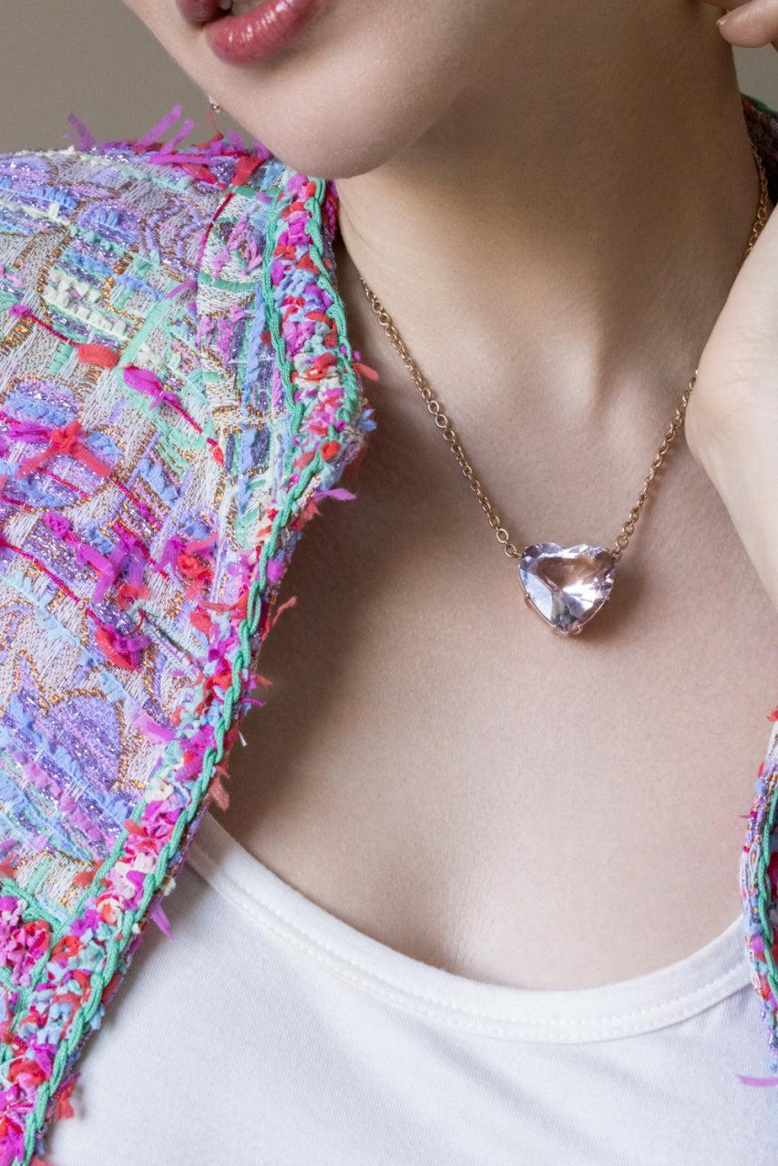 Rose Of France Heart Love Neecklace-ROSE GOLD-16-JEWELRYFINE JEWELNECKLACE O-IRENE NEUWIRTH JEWELRY