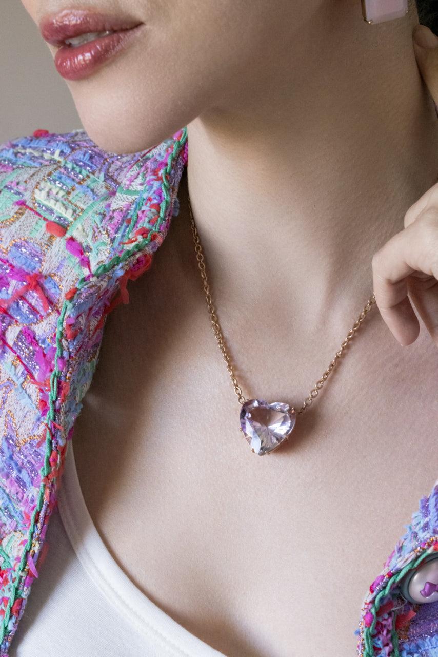 Rose Of France Heart Love Neecklace-ROSE GOLD-16-JEWELRYFINE JEWELNECKLACE O-IRENE NEUWIRTH JEWELRY
