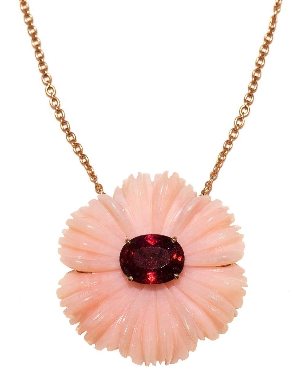 IRENE NEUWIRTH JEWELRY-Botanical Carved Pink Opal Flower-ROSE GOLD