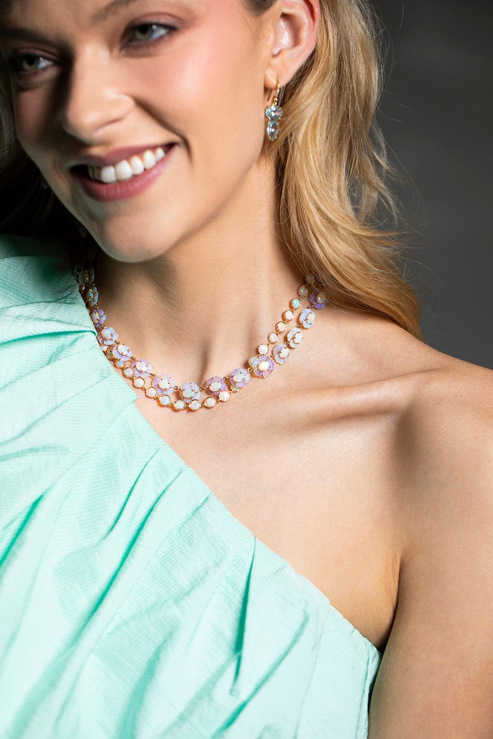 IRENE NEUWIRTH JEWELRY-Crystal Opal Flower Necklace-ROSE GOLD