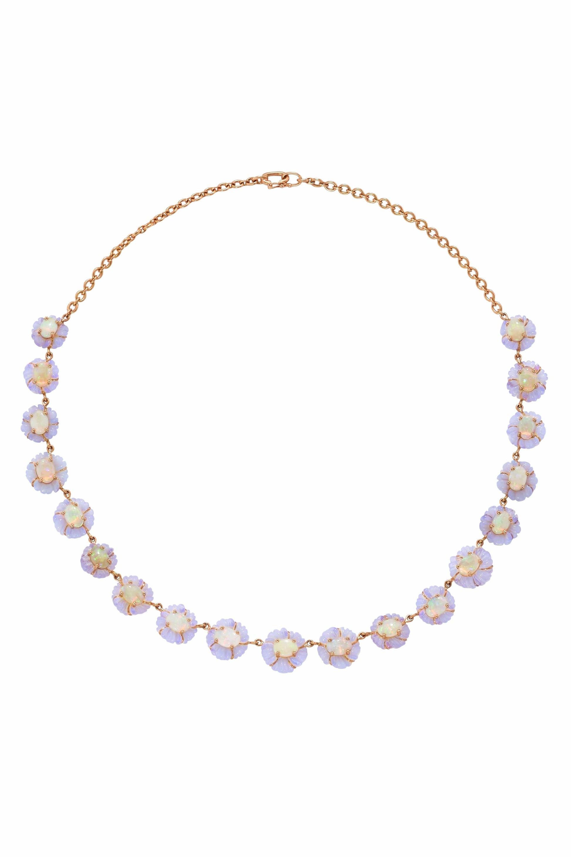 IRENE NEUWIRTH JEWELRY-Crystal Opal Flower Necklace-ROSE GOLD