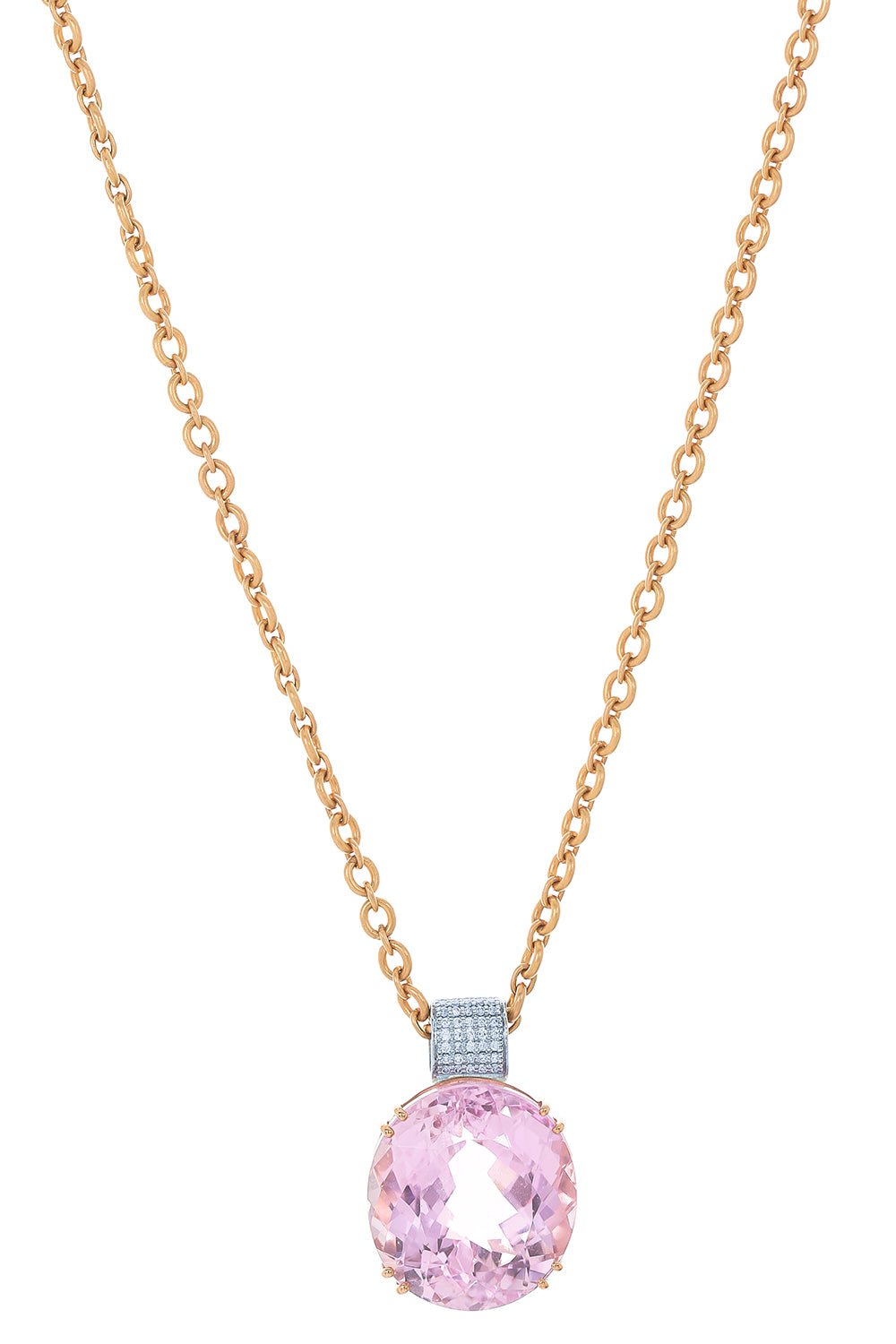 IRENE NEUWIRTH JEWELRY-Gemmy Gem Kunzite Diamond Necklace-ROSE GOLD