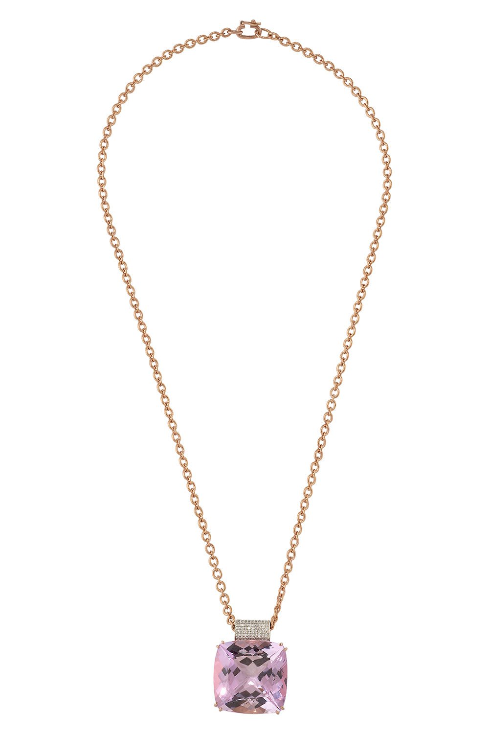 IRENE NEUWIRTH JEWELRY-Gemmy Gem Kunzite Diamond Pendant Necklace-ROSE GOLD