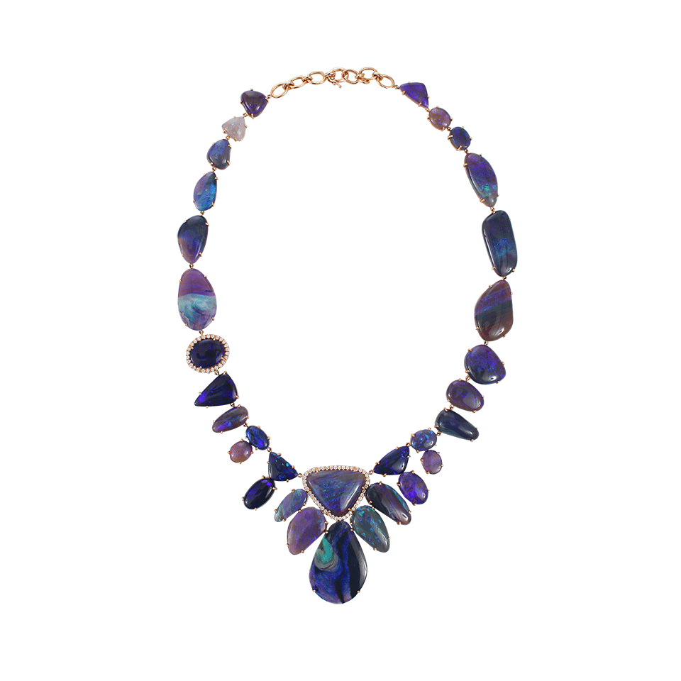 IRENE NEUWIRTH JEWELRY-Lightening Ridge Opal Necklace With Diamond Pave-ROSE GOLD