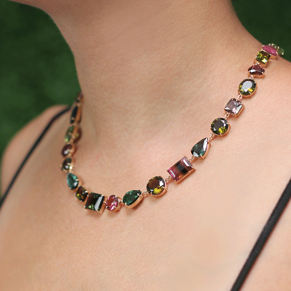 IRENE NEUWIRTH JEWELRY-Mixed Shape Tourmaline Necklace-ROSE GOLD