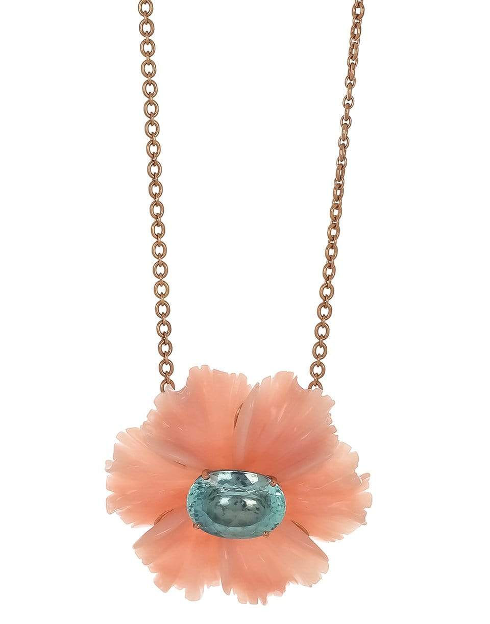 IRENE NEUWIRTH JEWELRY-Pink Opal and Aquamarine Tropical Flower-ROSE GOLD