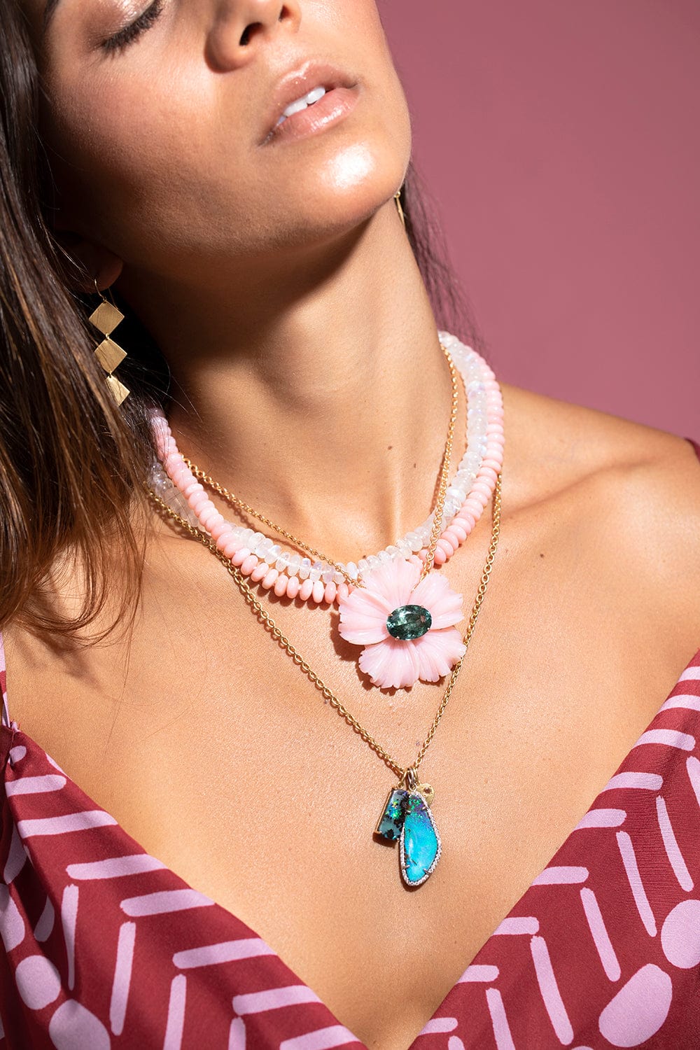 IRENE NEUWIRTH JEWELRY-Pink Opal Bead Necklace-ROSE GOLD