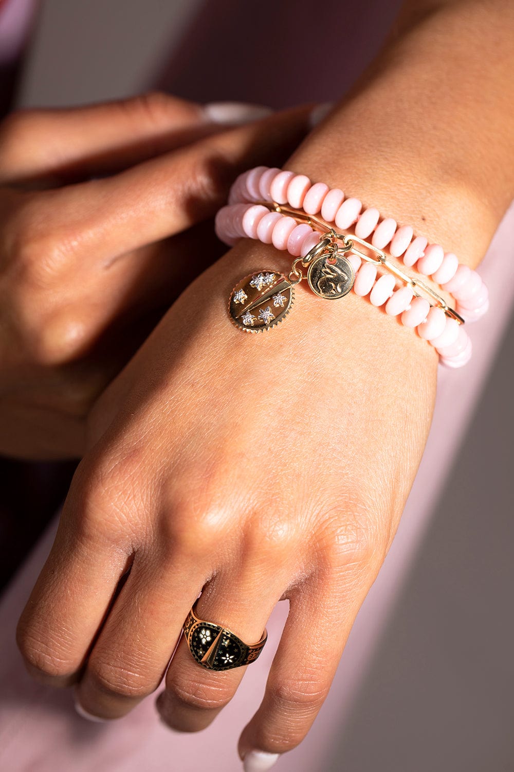 IRENE NEUWIRTH JEWELRY-Pink Opal Bead Necklace-ROSE GOLD