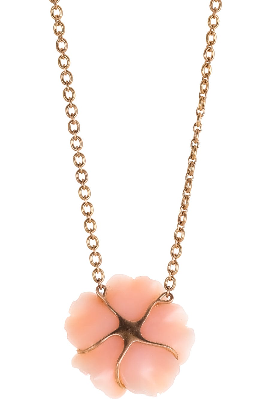 IRENE NEUWIRTH JEWELRY-Pink Opal Tropical Flower Necklace-ROSE GOLD