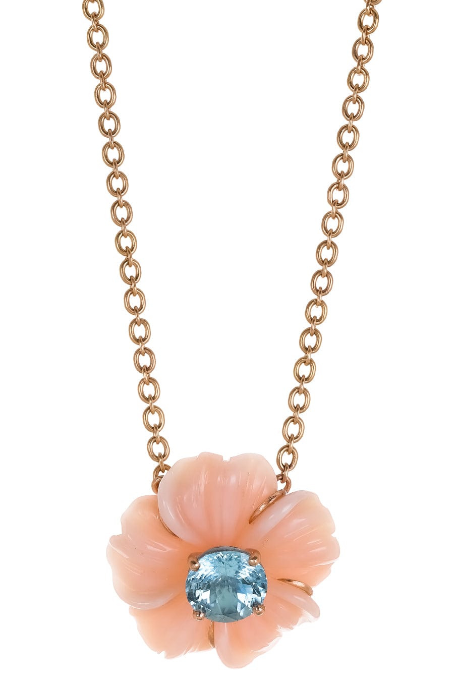 IRENE NEUWIRTH JEWELRY-Pink Opal Tropical Flower Necklace-ROSE GOLD