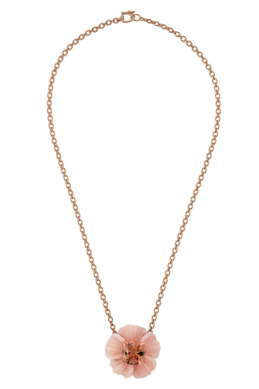 IRENE NEUWIRTH JEWELRY-Pink Opal Tropical Flower Necklace-ROSE GOLD