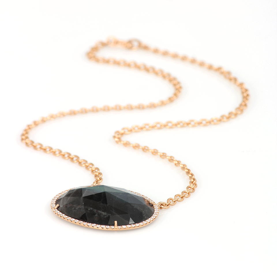 IRENE NEUWIRTH JEWELRY-Rose Cut Labradorite Necklace-ROSE GOLD