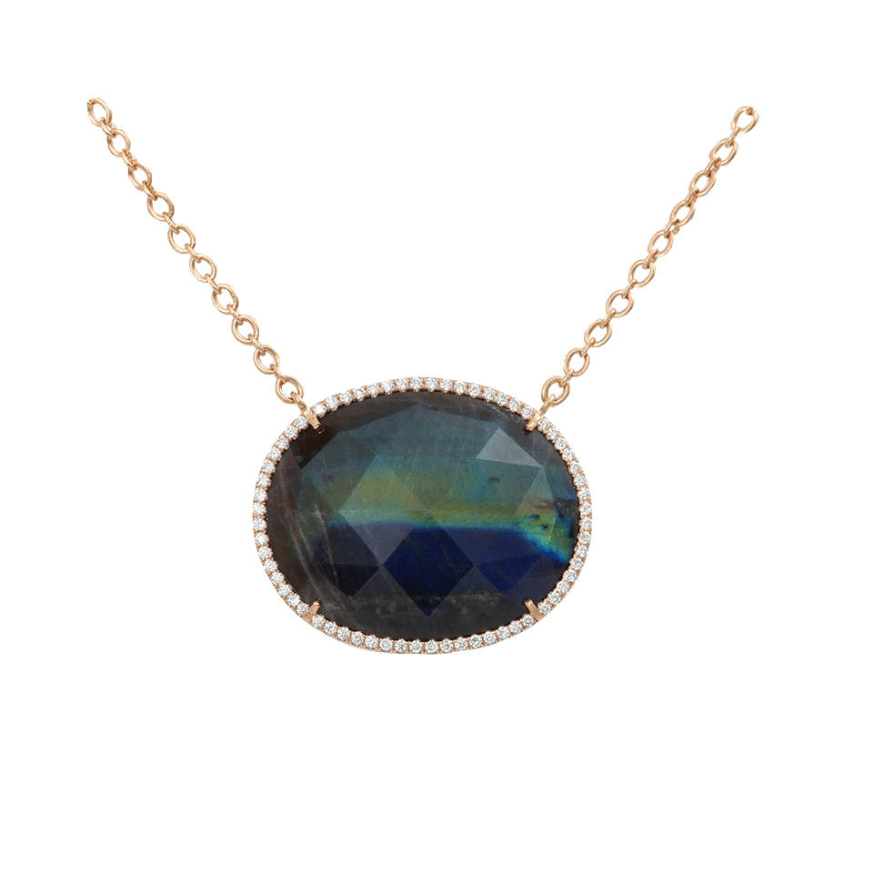 IRENE NEUWIRTH JEWELRY-Rose Cut Labradorite Necklace-ROSE GOLD