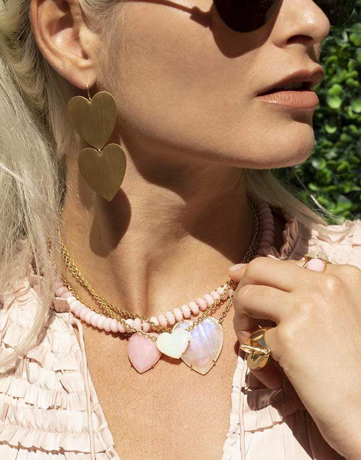IRENE NEUWIRTH JEWELRY-Rosecut Pink Opal Heart Necklace-ROSE GOLD