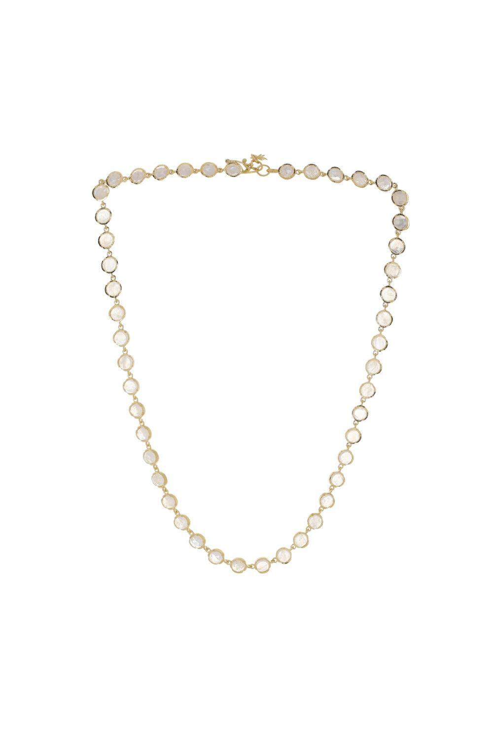 Rainbow Moonstone Classic Link Necklace-YELLOW GOLD-16-JEWELRYFINE JEWELNECKLACE O-IRENE NEUWIRTH JEWELRY