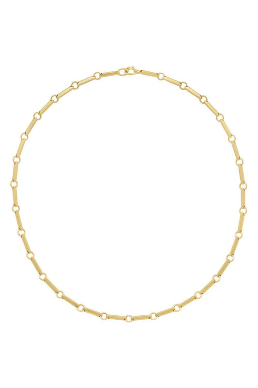 Faceted Bar Chain Necklace-YELLOW GOLD-18-JEWELRYFINE JEWELNECKLACE O-IRENE NEUWIRTH JEWELRY