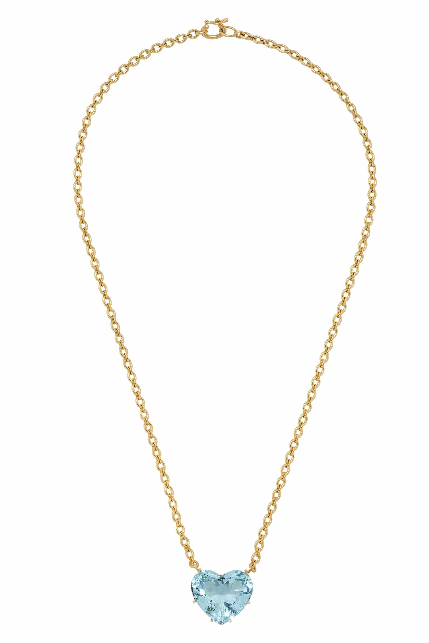 IRENE NEUWIRTH JEWELRY-Aquamarine Heart Necklace-YELLOW GOLD
