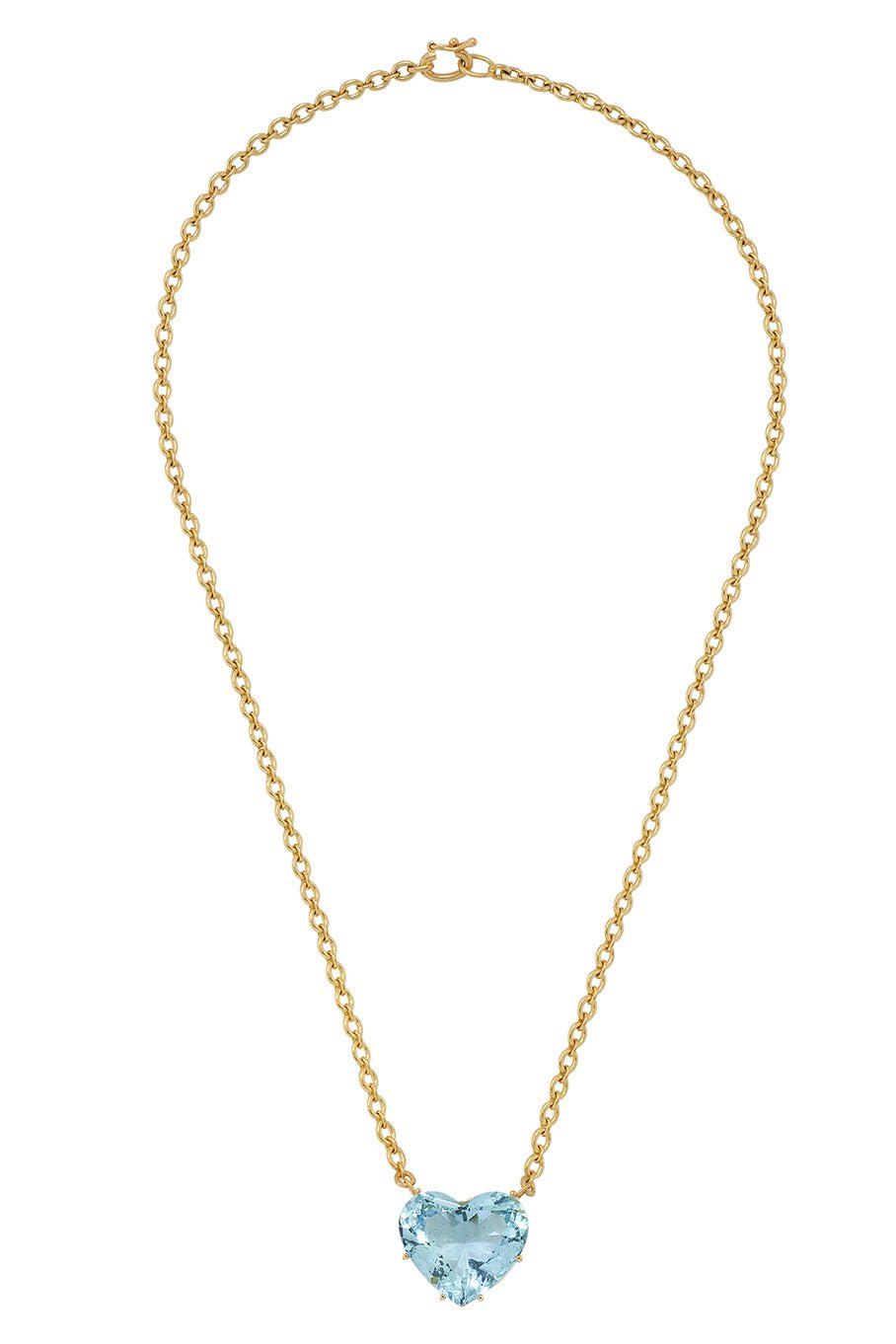 IRENE NEUWIRTH JEWELRY-Aquamarine Heart Necklace-YELLOW GOLD