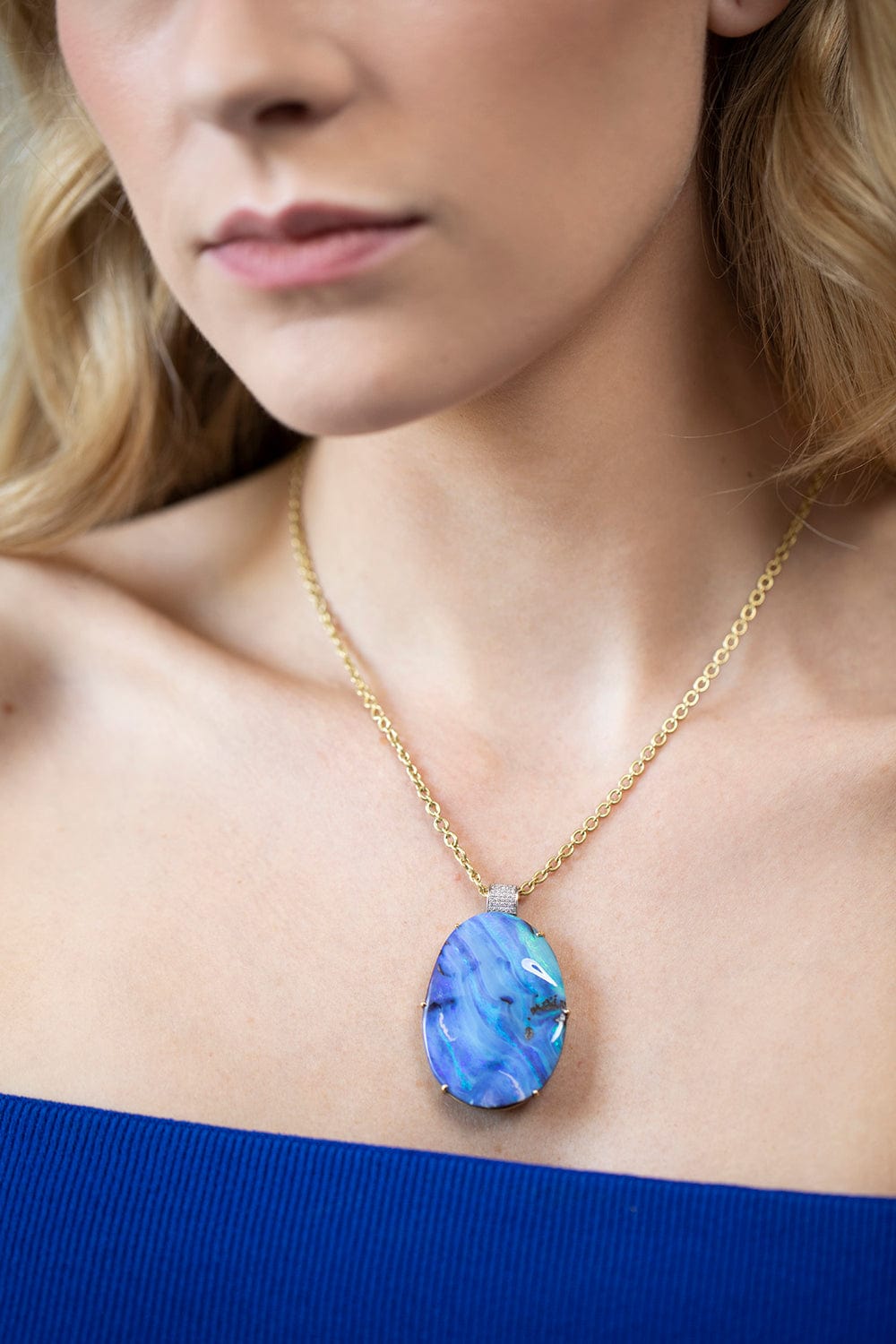 IRENE NEUWIRTH JEWELRY-Boulder Opal Necklace-YELLOW GOLD