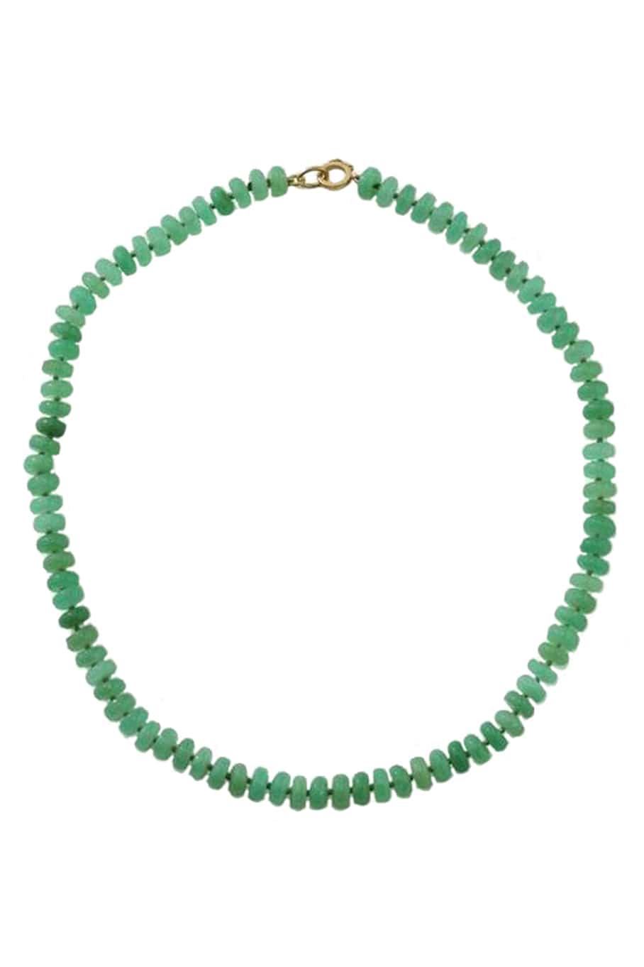 IRENE NEUWIRTH JEWELRY-Chrysoprase Bead Necklace-YELLOW GOLD