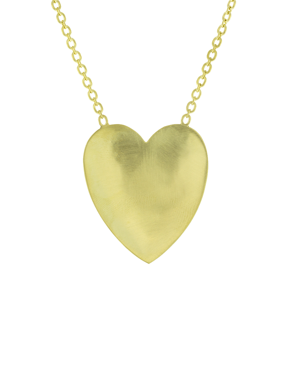IRENE NEUWIRTH JEWELRY-Extra Large Flat Gold Heart Necklace-YELLOW GOLD