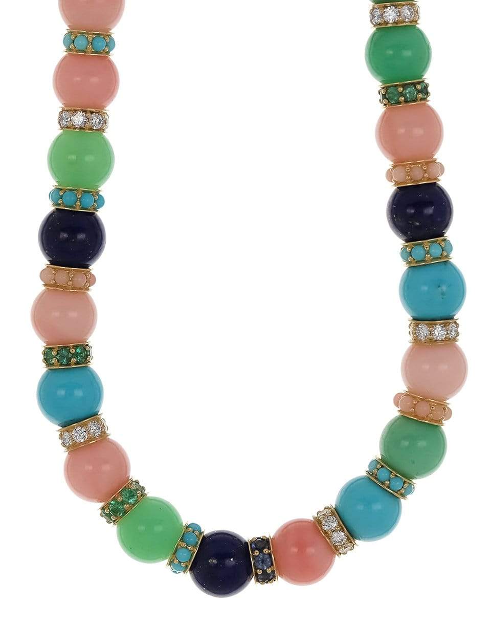 IRENE NEUWIRTH JEWELRY-Mixed Bead Gumball Necklace-YELLOW GOLD