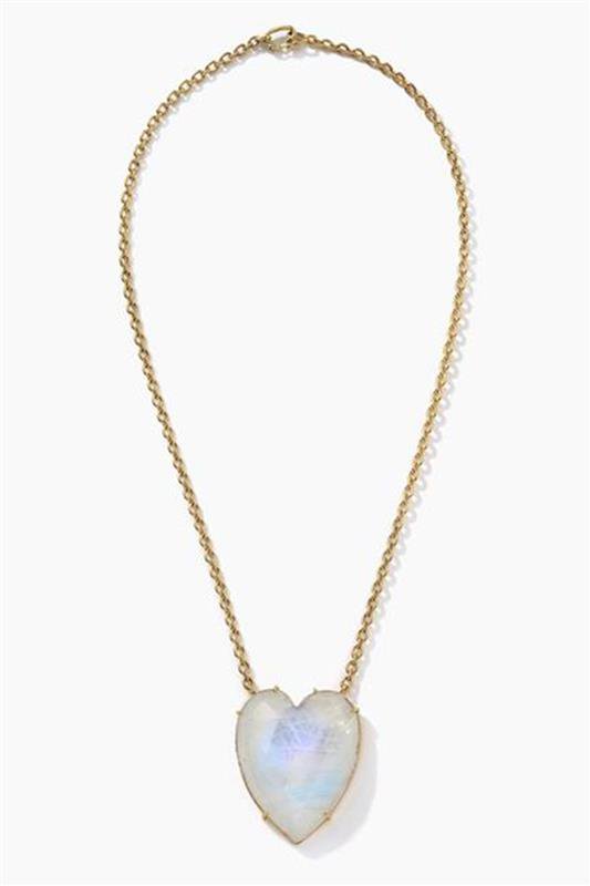 IRENE NEUWIRTH JEWELRY-Moonstone Heart Necklace-YELLOW GOLD