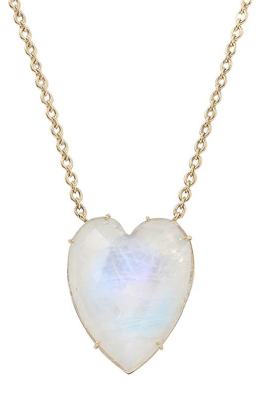 IRENE NEUWIRTH JEWELRY-Moonstone Heart Necklace-YELLOW GOLD