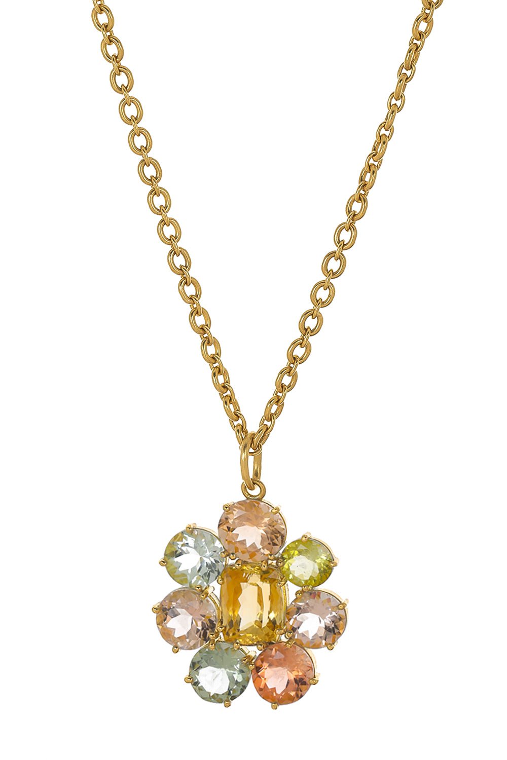 IRENE NEUWIRTH JEWELRY-Multi Tourmaline Pendant Necklace-YELLOW GOLD