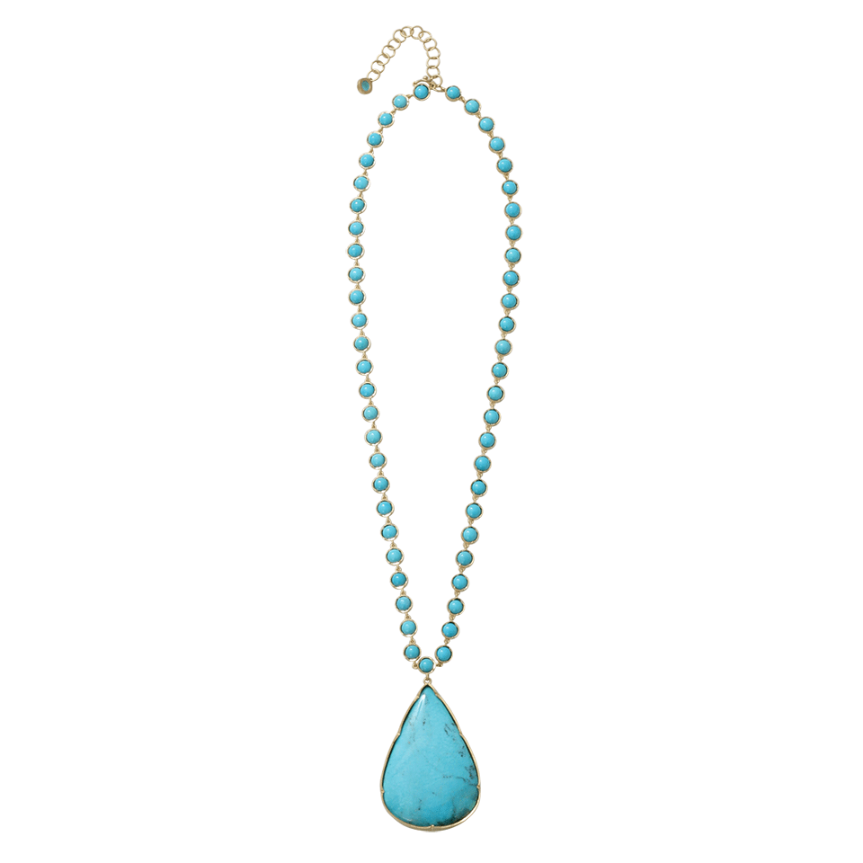 IRENE NEUWIRTH JEWELRY-Pear Shape Turquoise Necklace-YELLOW GOLD