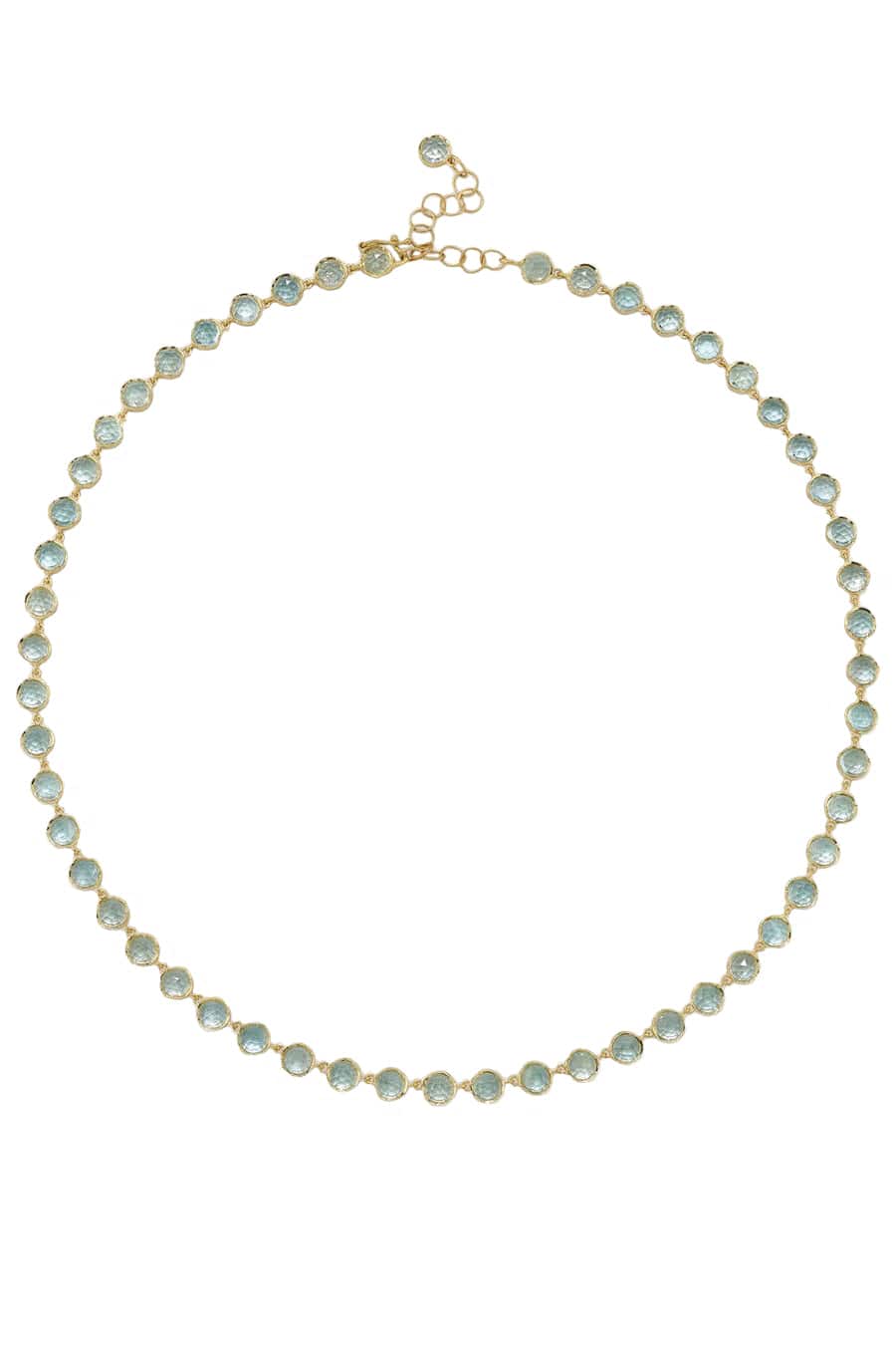 IRENE NEUWIRTH JEWELRY-Petite Classic Aquamarine Link Necklace-YELLOW GOLD