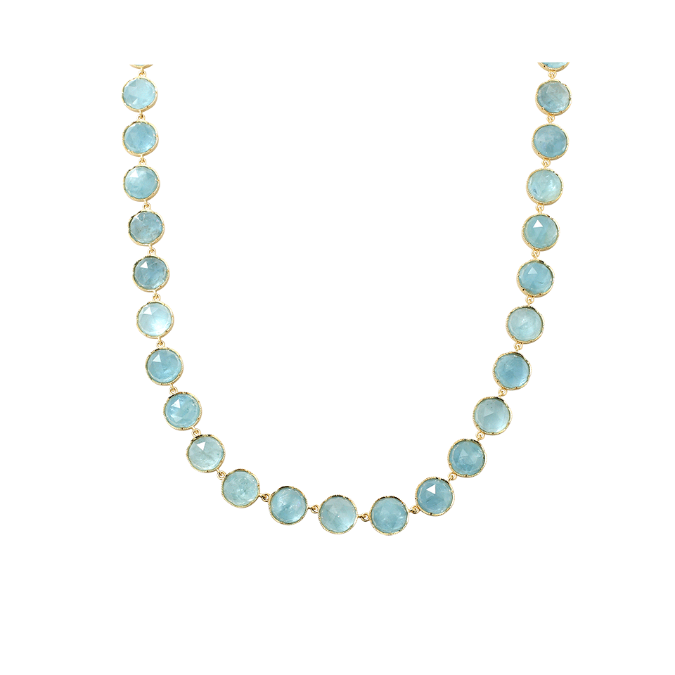 IRENE NEUWIRTH JEWELRY-Rose Cut Fine Aquamarine Necklace-YELLOW GOLD