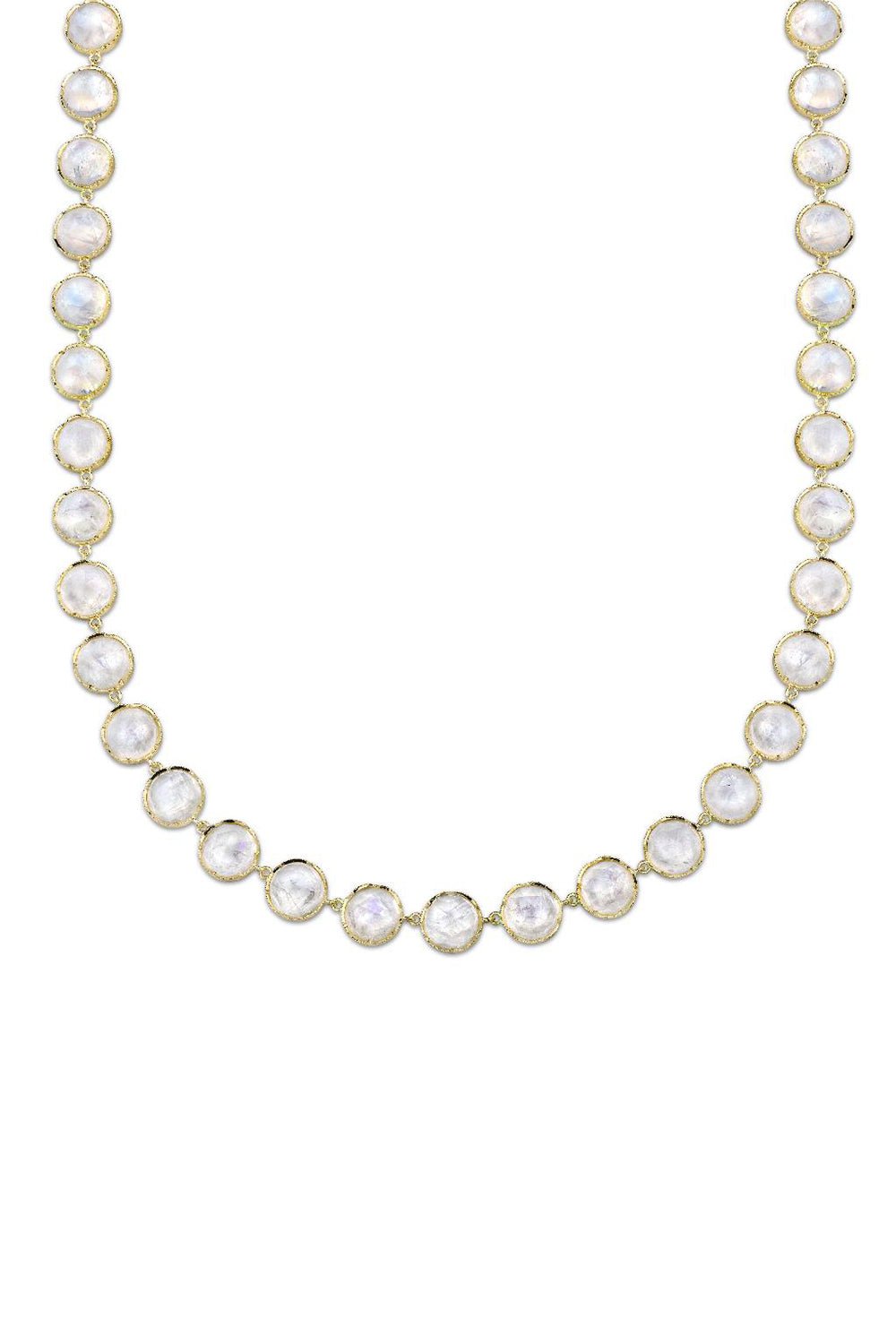 IRENE NEUWIRTH JEWELRY-Rose Cut Rainbow Moonstone Necklace-YELLOW GOLD