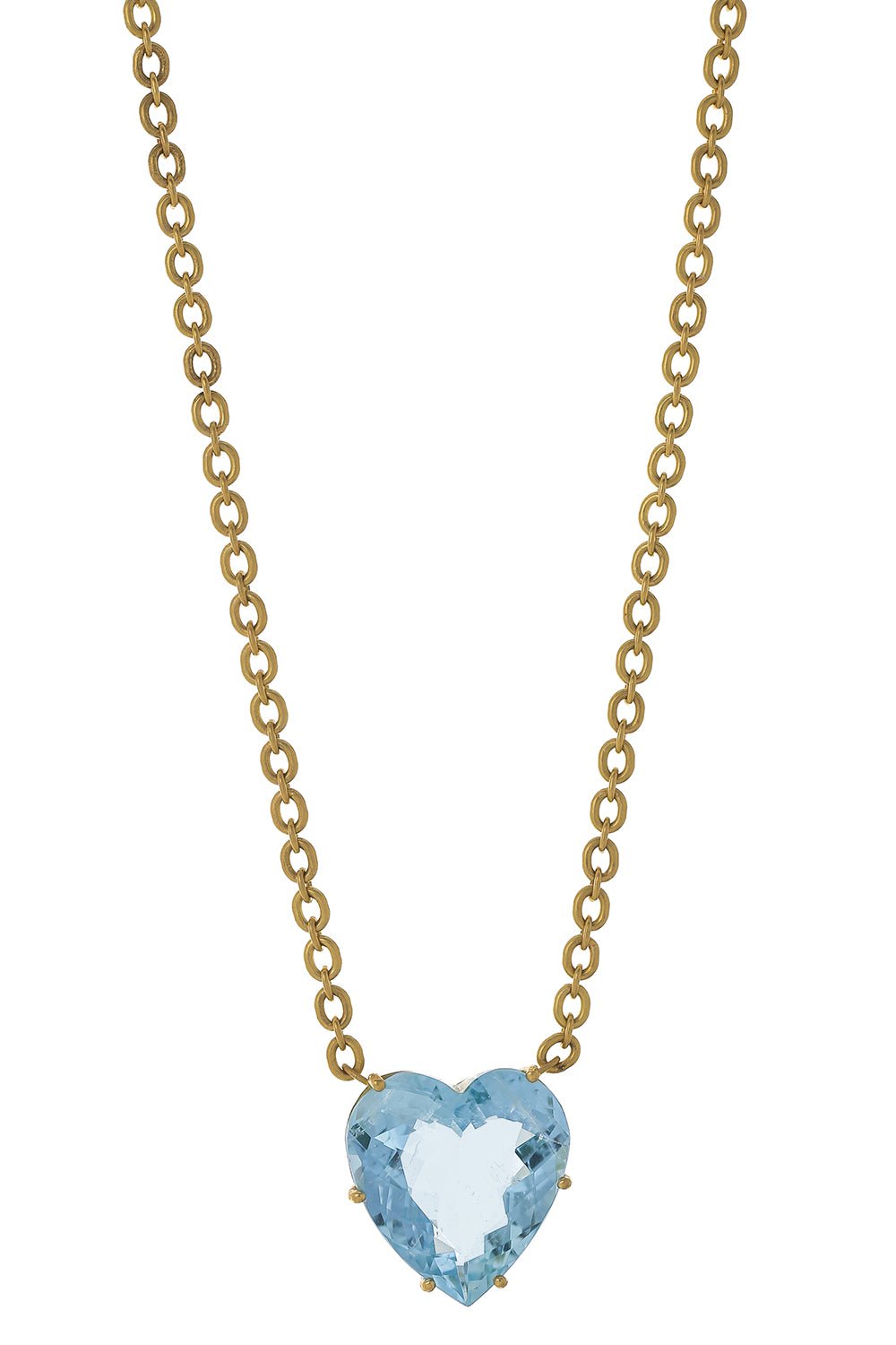 IRENE NEUWIRTH JEWELRY-Aquamarine Heart Necklace-YELLOW GOLD