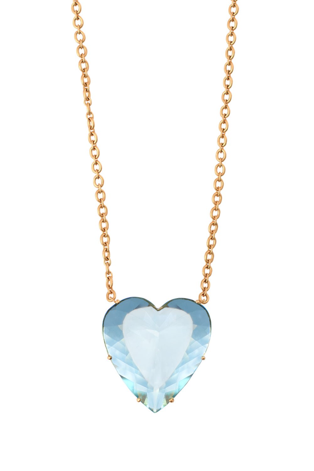 IRENE NEUWIRTH JEWELRY-Love Aquamarine Heart Necklace-YELLOW GOLD