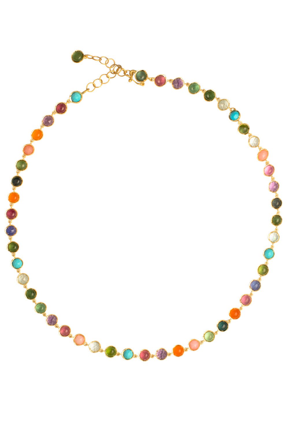 IRENE NEUWIRTH JEWELRY-Small Classic Link Mixed Multi Necklace-YELLOW GOLD